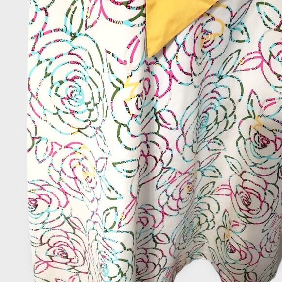 Vtg Lilly Pulitzer White Label Silk Blend Floral Dress Sz 6 Butter Yellow Roses - Picture 5 of 12
